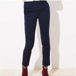 NWT LOFT Marisa Pants‎ Women's Plus Sz 20 Stretch Career Navy Dot Slim Ankle